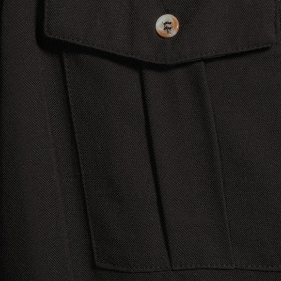 No Boundaries NEW Plus Juniors Black Roll Tab Sleeves Drawstring Utility Top - Picture 5 of 7